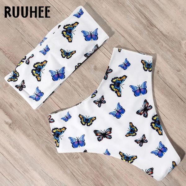 

bandeau bikini women high waist swimsuit padded push up beachwear bathing suit swimwear 2021 brazilian female women's, White;black