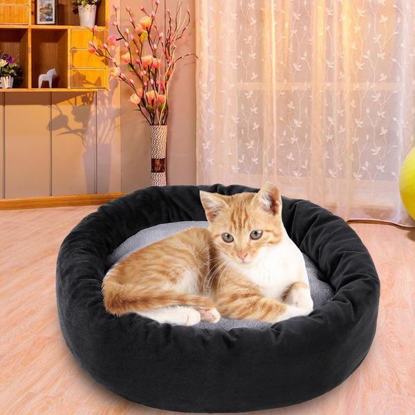 

cat beds & furniture round bed house mat soft sleeping cats fluffy nest basket pets supplies pet products cushion animals
