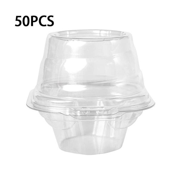 

gift wrap 50pcs cup cake box transparent packaging cute cat head shaped plastic disposable dome boxes case for fruit cupcake