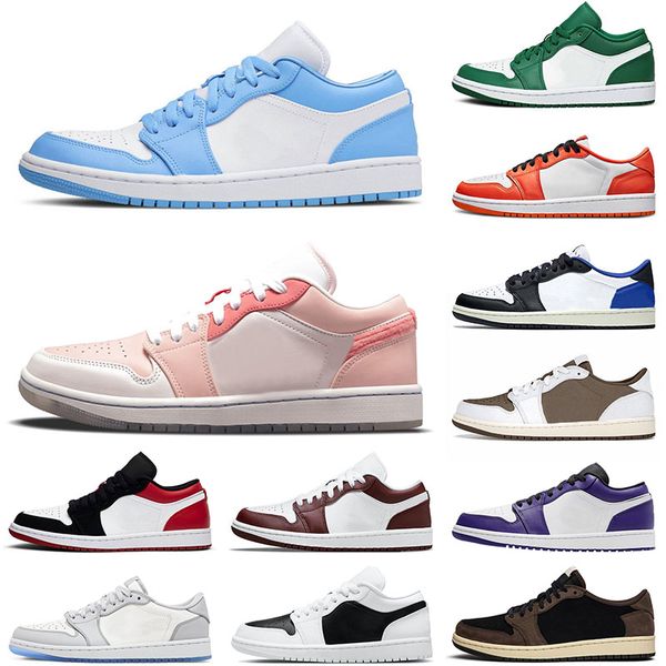 

2022 jumpman 1 low men women basketball shoes 1s sports sneakers mighty swooshers pink bronze eclipse mocha panda starfish trainers dark bee