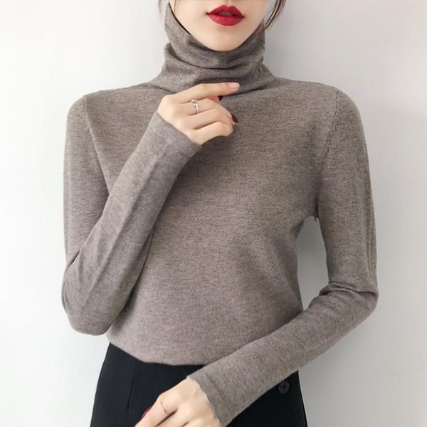 

women's sweaters turtleneck 2021 qiu dong style sweater ms render unlined upper garment of a western knitted coat inside, White;black