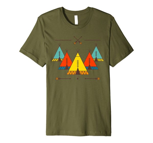 

native american teepee arrow boho premium t-shirt, White;black