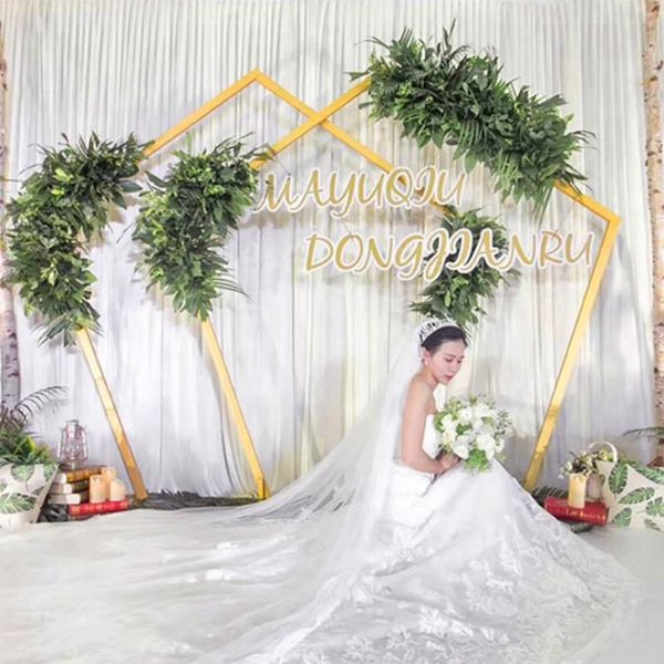 

party decoration wedding arch metal hexagonal backdrop flower stand geometric home