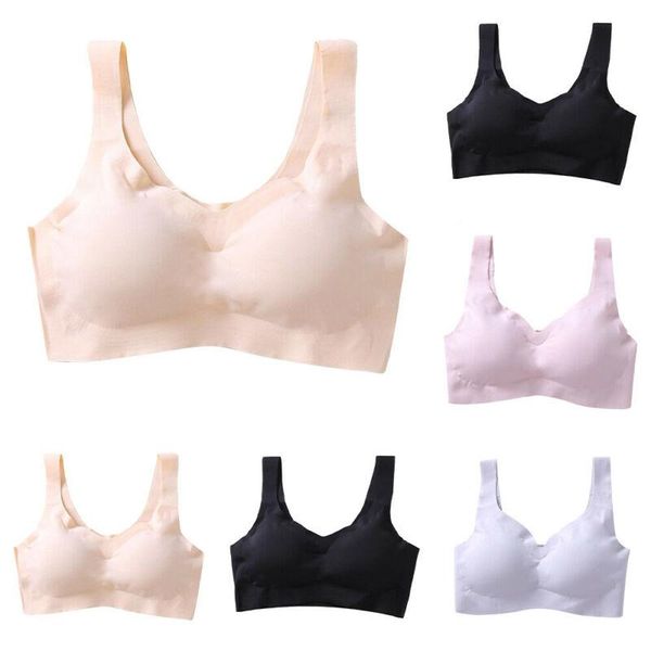 

bras womens ladies plain push up bra sports comfortable underwear wireless lingeries, Red;black