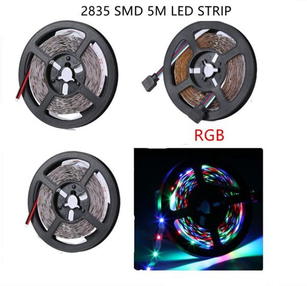 

strips rgb led strip light 2835 dc12v ribbon waterproof/no waterproof flexible diode tape 60leds/m 5m for home decoration