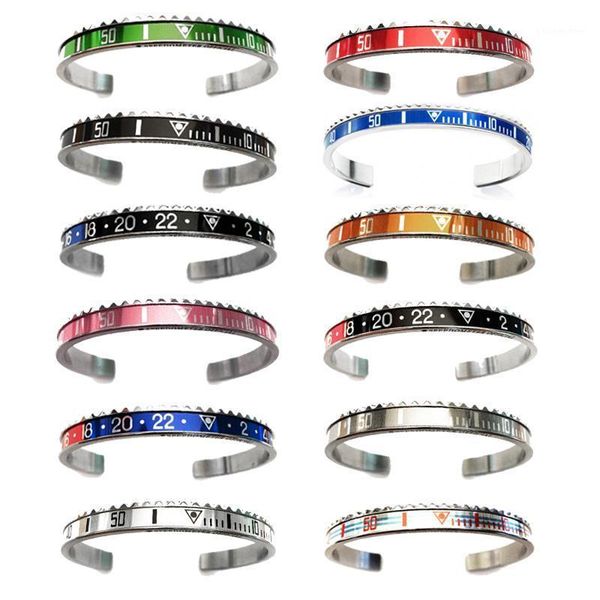 

stainless steel cuff bangles bracelet motorcycle car tyme bracelet for women men s011, Black