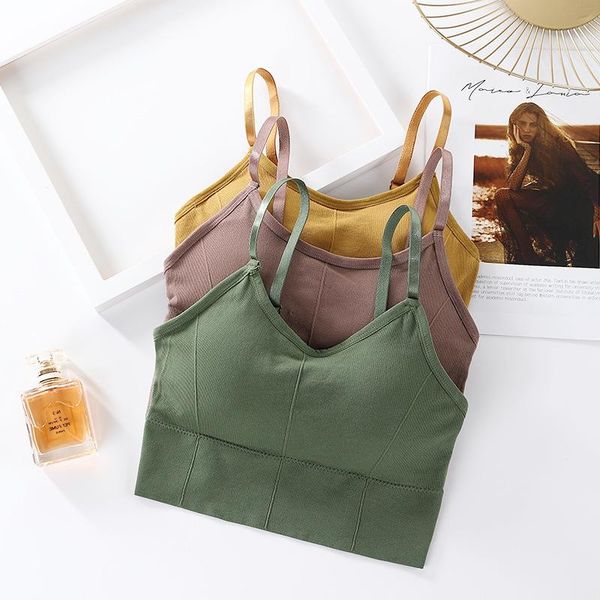 

yoga outfit sports beauty back camisole women's no steel ring anti-glare and seamless wrapped chest bra