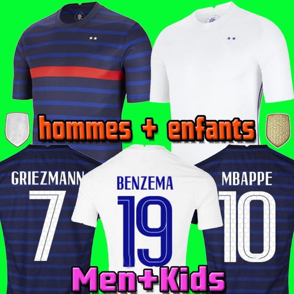 

Maillot de foot Maillots football shirt 20 21 soccer jersey equipe equipment BENZEMA FEKIR PAVARD uniforms 2021 hommes enfants men + kids kit sets socks, Away kids