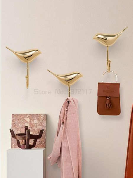 

hooks & rails light luxury key hook bird wall hanging porch door creative clothes