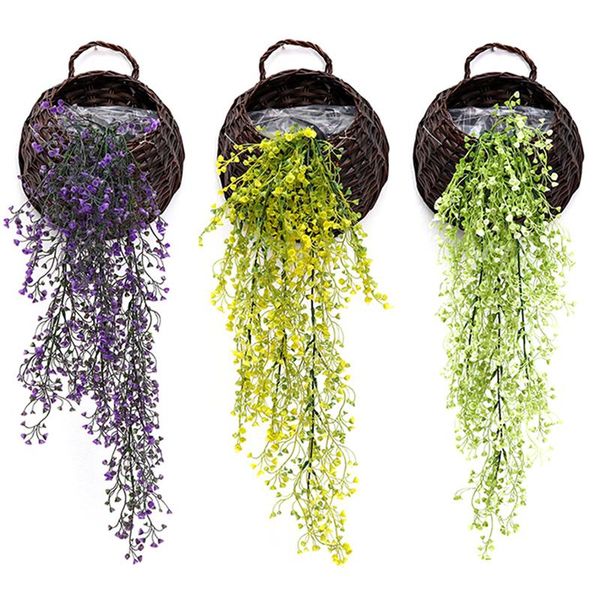 

decorative flowers & wreaths artificial plants green grass vine simulation plant fake plastic for home garden wall decoration