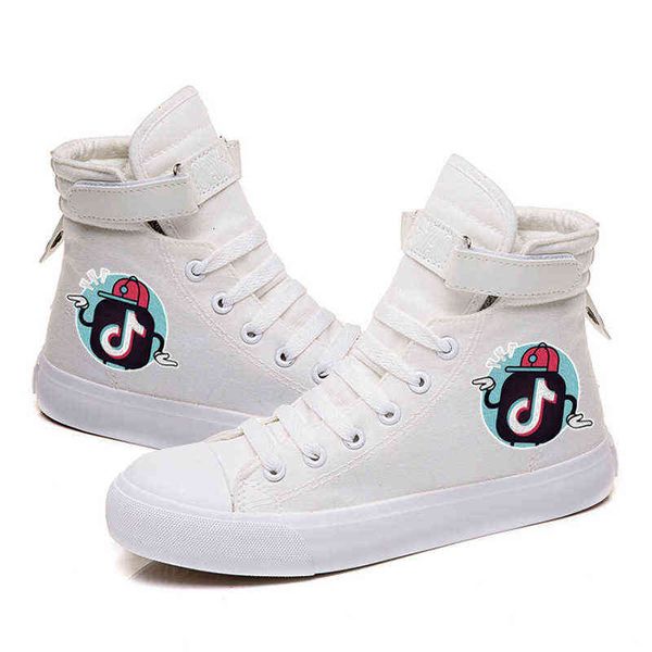 

tiktok tiktok high boots, casual shoes, couple velcro shoes, Black