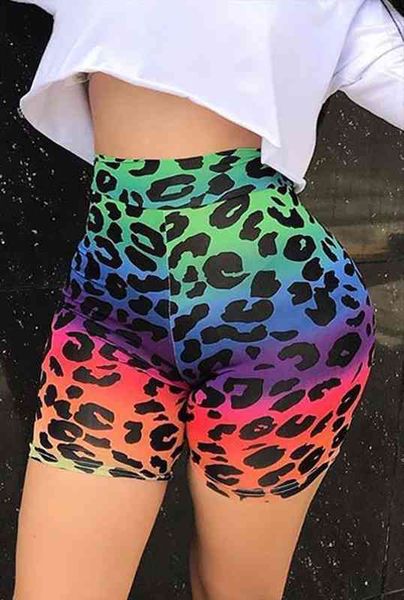 

fashion lace-up high waist women shorts printed casual tights summer leopard colorful, White;black