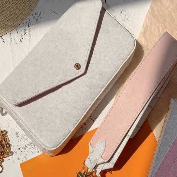 

credit card holders crossbody handbag shoulder three piece flower bag women handbags purses chain small wallet