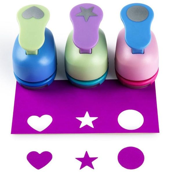 

binders crafts punch paper punches ,punches,pack of 3,heart,circle,star