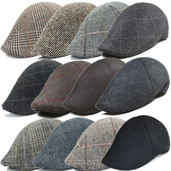 

berets lots style men 2021 spring autumn casual street sboy beret hat retro england wild octagonal cap fashon hats caps, Blue;gray