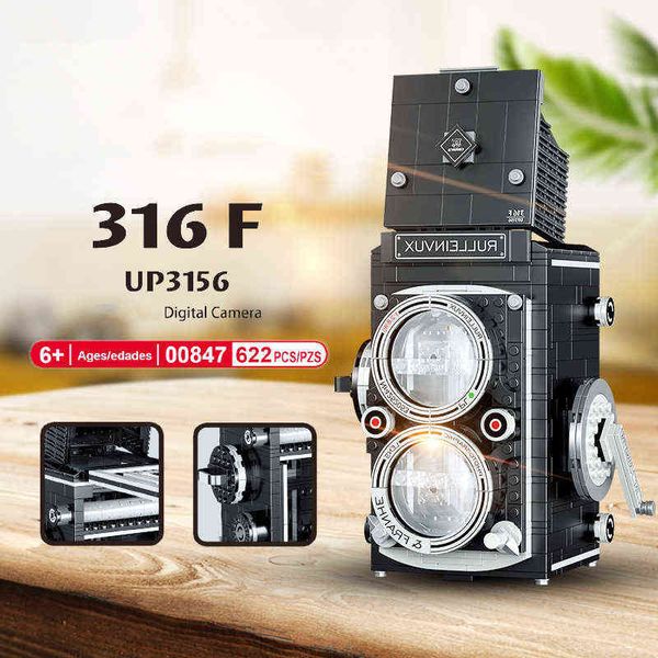 

retro camera tlr mini block assemble model rolleies 316f up3156 building brick educational toy collection for children gift g1204