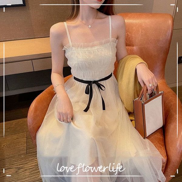 

summer elegant strap dress women solid lace princess dress female sweet bow party dress korean office lady 210521, Black;gray