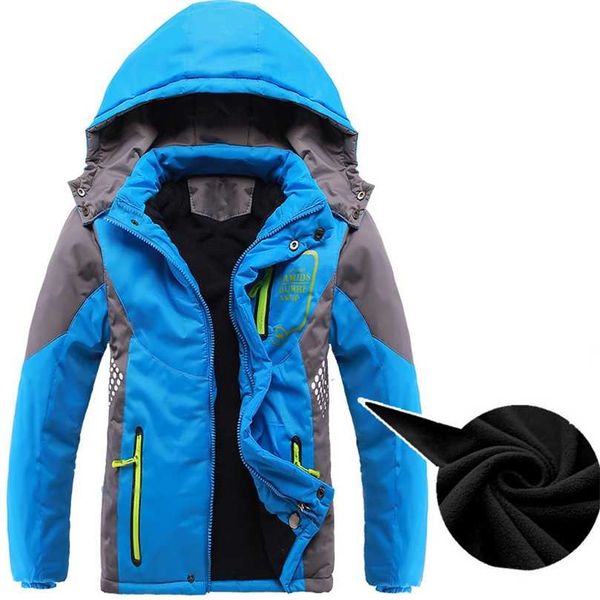 

children outerwear warm coat sporty kids clothes waterproof windproof thicken boys girls cotton-padded jackets autumn and winter 211011, Blue;gray