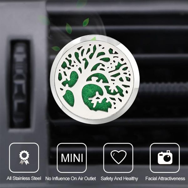 

car fragrance aroma essential oil diffuser vent clip air freshener stainless steel locket for
