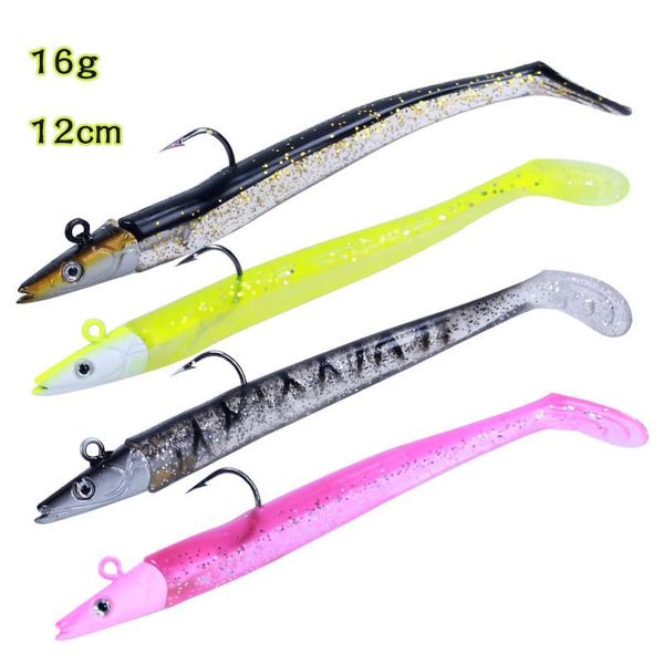 

fishing hooks 1pc fish-head hook with lead soft bait silicone material