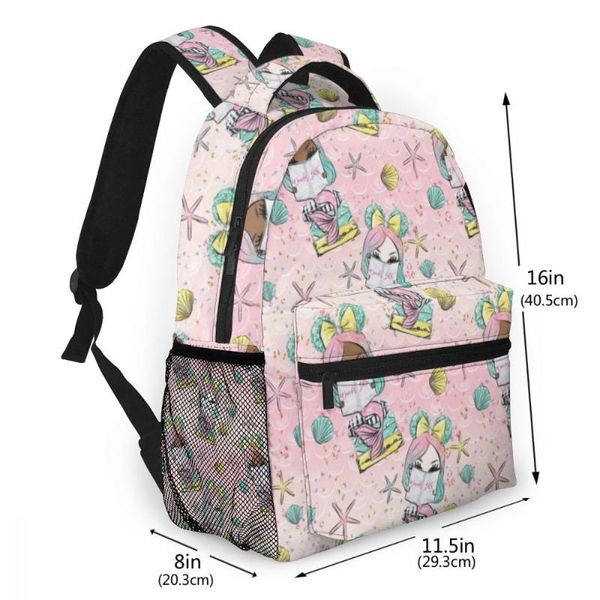 

backpack whereisart mermaids printing backpak women backpacks for teenage girls students school bags casual travel mochila bolsa