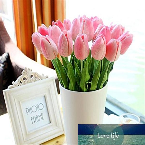 Flores decorativas grinaldas 10 pcs / lote tulipa buquê artificial real toque para casamento decoração casamento