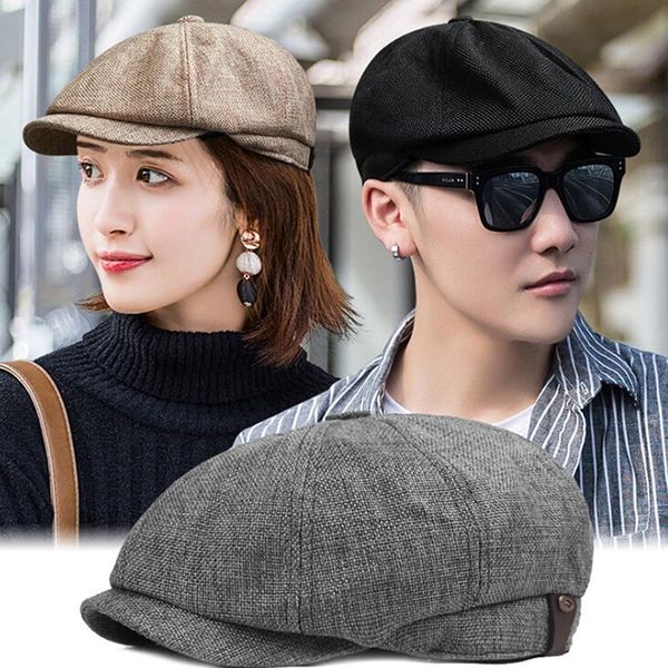 

berets spring autumn retro men's casual sboy hat beret wild hats octagonal cap, Blue;gray