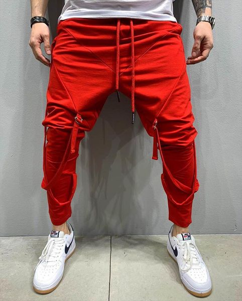 

bandage pencil casual harem women pants trousers joggers streetwear fashion hip hop sweatpants plus size m 3xl, Black