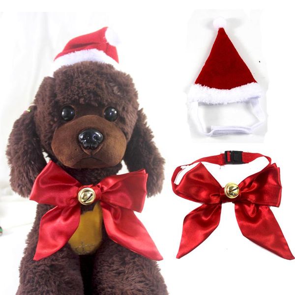 

dog apparel bow tie pet hat adjustable size cat grooming accessories with bell