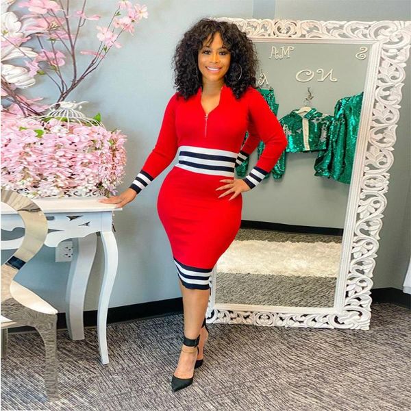 

vavcy 2021 autumn red color matching midi dress casual dresses, Black;gray