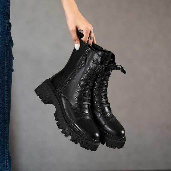

boots fashion soft leather women's shoes and in autumn winter 2021, Black