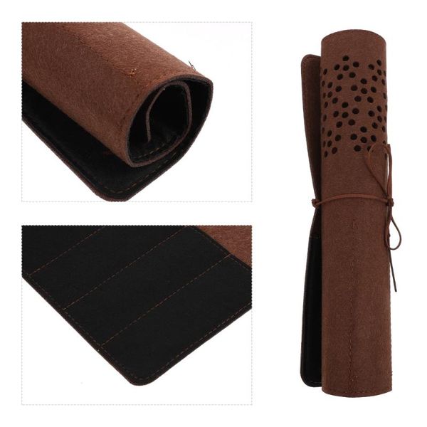 

storage bags 2pcs calligraphy brush roll case hollow breathable pen curtain