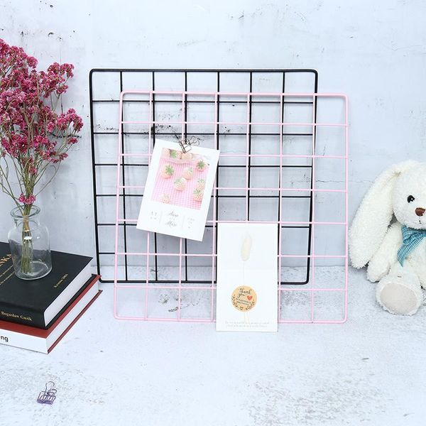 

hooks & rails nordic metal mesh grid diy wall pos postcards art display organizer pictures frame holder home decor