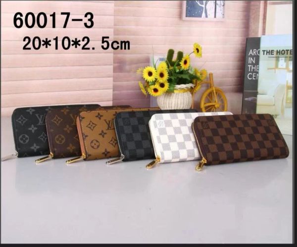 

gglvlouisvittonysla single zipper wallet bags stylish cards and coins men leather purses card holder wome ka, Red;black