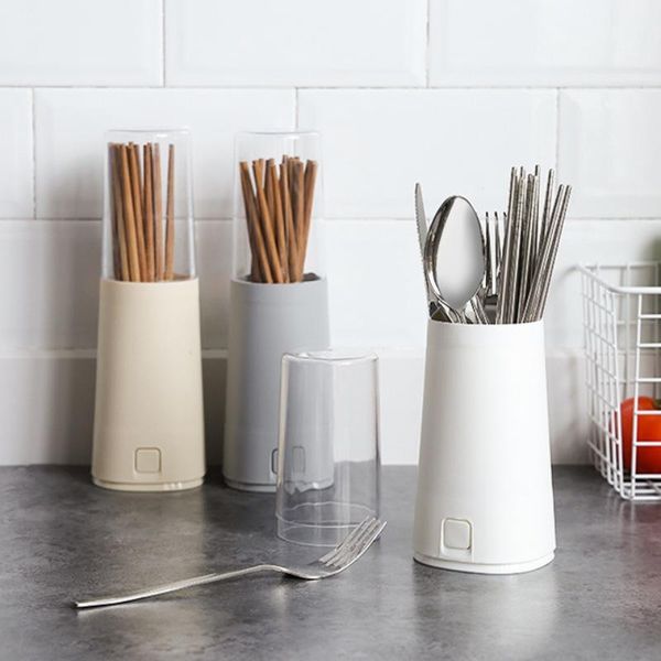

storage bottles & jars plastic detachable chopsticks home flatware spoon box kitchen supplies rack fork organizer drying drain