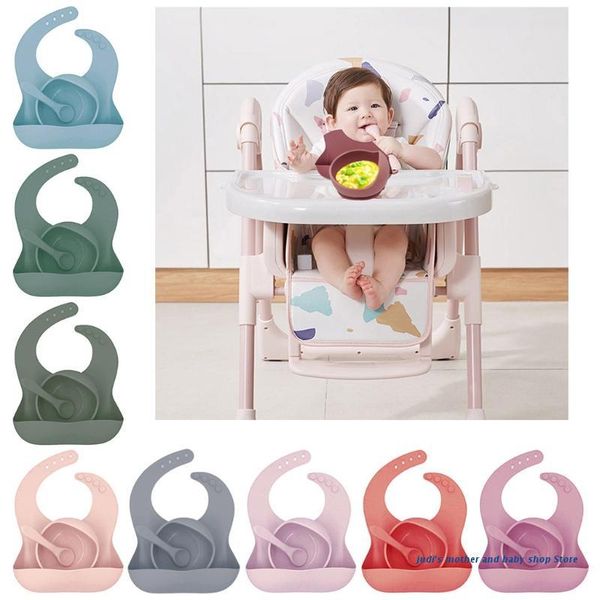 

bibs & burp cloths 67jc 3 pcs solid colour baby silicone bowl toddler feeding with bib spoon portable infant dishes kids tableware set