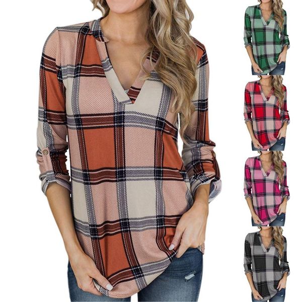 

women's blouses & shirts harajuku plaid printing blouse women autumn casual cotton long sleeve slim shirt vintage oversize streetwear p, White