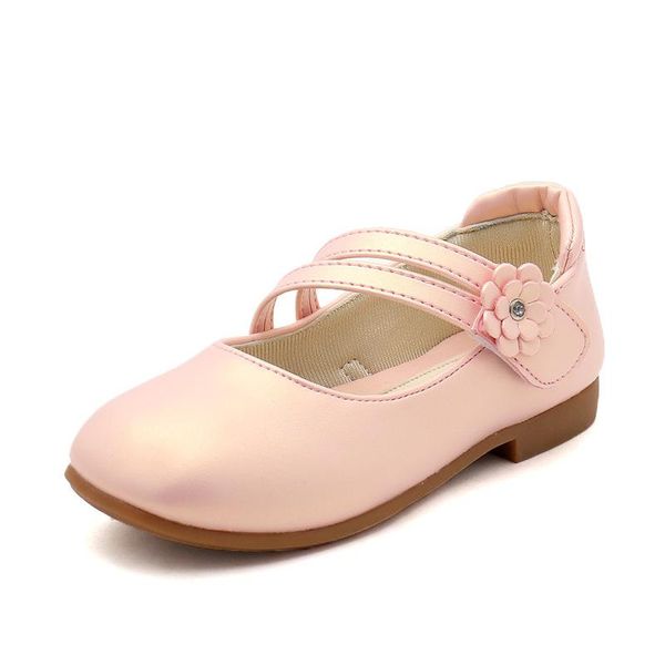 

flat shoes 2021 kids girls princess for wedding party school chaussure fille white pink gold 3-15years old, Black;grey