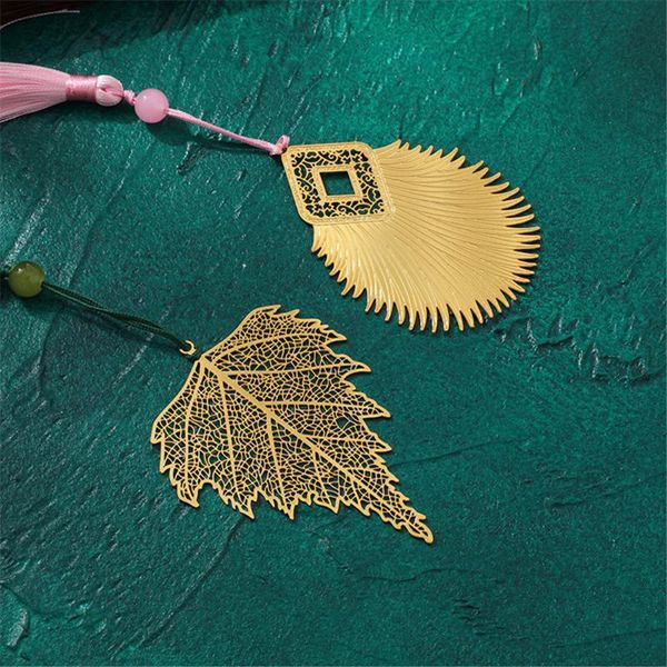 

bookmark 1pc creative hollow leaf feather tassel pendant for book paper clip teacher page holder stationery office supply gifts