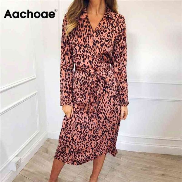 

aachoae women leopard dress bandage party long es vintage sleeve beach sundress vestidos de fiesta 210701, Black;gray