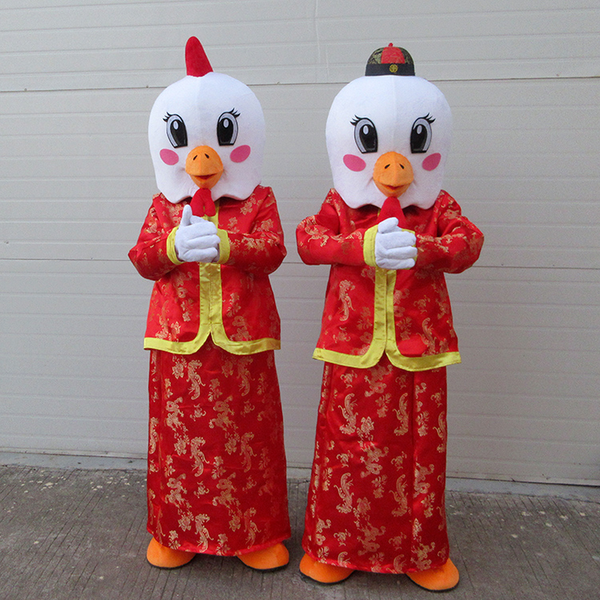 

mascot costumeschinese new year rooster chicken cook mascot costume for size mascot costume new year costumes halloween dress, Red;yellow