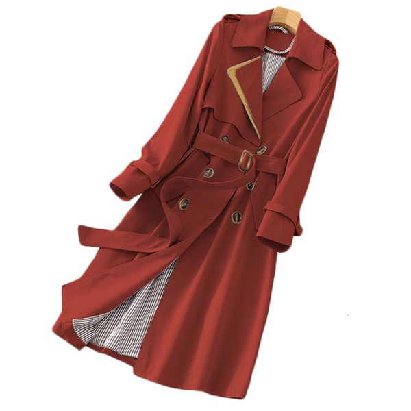 

women's trench coats korean fashion long coat windbreaker, large trend 4xl, spring and autumn,, Tan;black