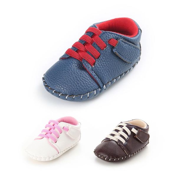 

first walkers spring and autumn men's women's baby pu adhesive end casual toddler shoes support