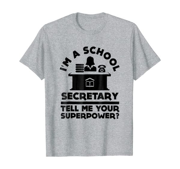 

funny im a school secretary t-shirt school student teacher, White;black