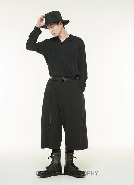

men's pants 27-44 customized big code fashion men and women's casual slacks straight-legged eight-minute skirts, Black