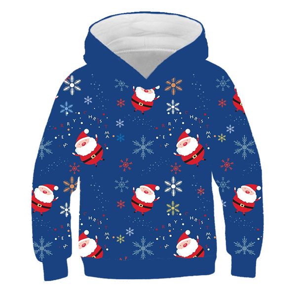 

christmas cute pattern men's 3d printed hoodie visual impact party punk gothic round neck sweater hoodie, Black