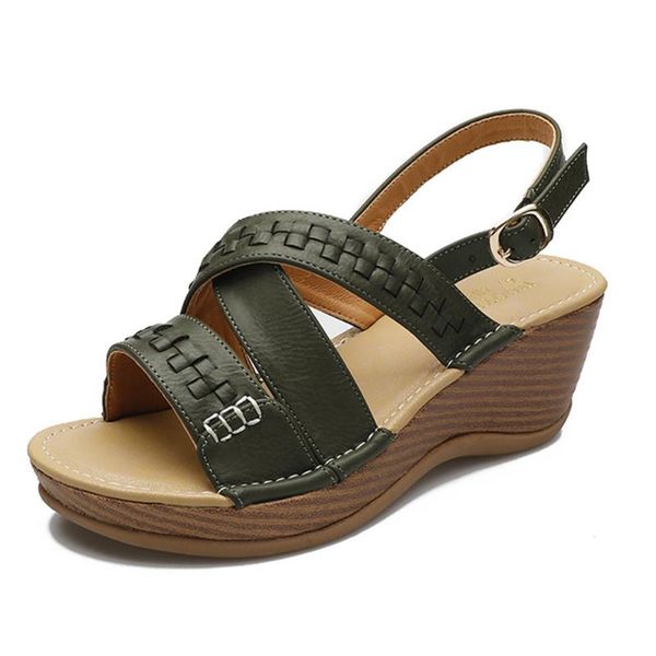 

sandals women platform fashion ladies comfortable wedges open toe beach shoes female footwear hh98, Black