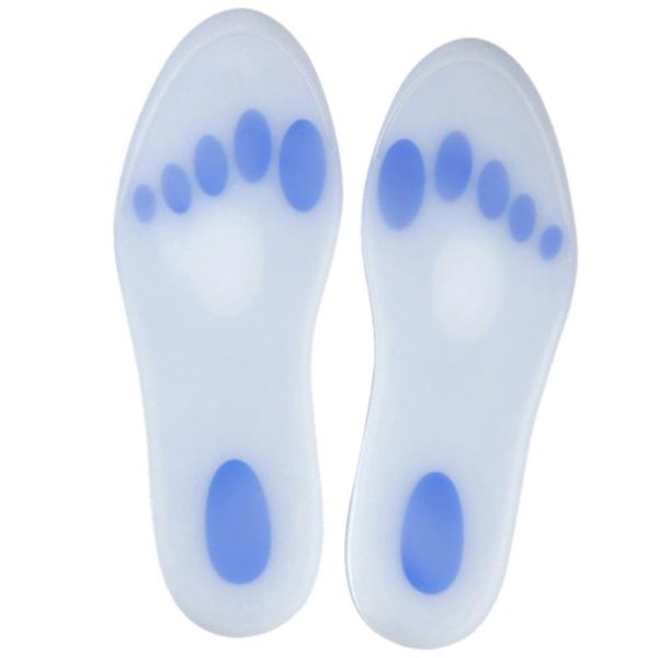 

shoes materials 1pair replacement walking pain relief foot insole cushion full length soft silicone absorption non slip ortic, Black