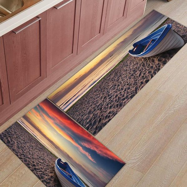 

carpets boat beach dusk kitchen mat home entrance doormat living room decor floor carpet bathroom anti-slip rug