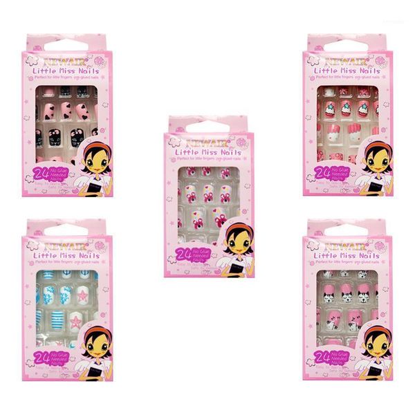 

120pcs child makeup toy nail fake nails false tips manicure beauty tools1, Red;gold